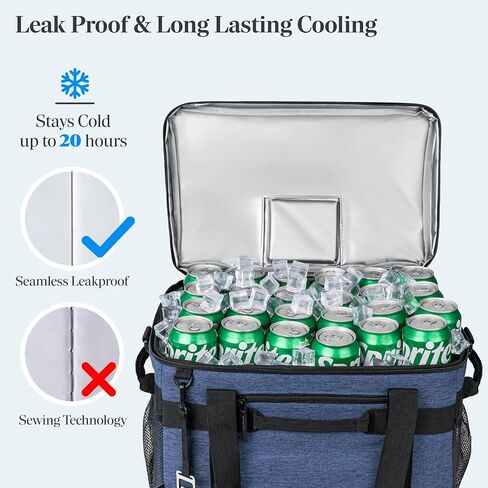 OPUX Soft Cooler Bag, Insulated Collapsible Soft Sided Portable Cooler, 48/60 Cans Leakproof Cooler for Beach Camping with Shoulder Strap, Ice Chest for Travel Road Trip Picnic in Saudi Arabia