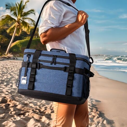 OPUX Soft Cooler Bag, Insulated Collapsible Soft Sided Portable Cooler, 48/60 Cans Leakproof Cooler for Beach Camping with Shoulder Strap, Ice Chest for Travel Road Trip Picnic in Saudi Arabia