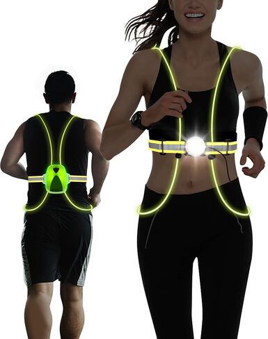 Light Up Running Vest - Reflective LED Vest for Runners with Multiple Colors, Windproof and Rainproof in Kuwait