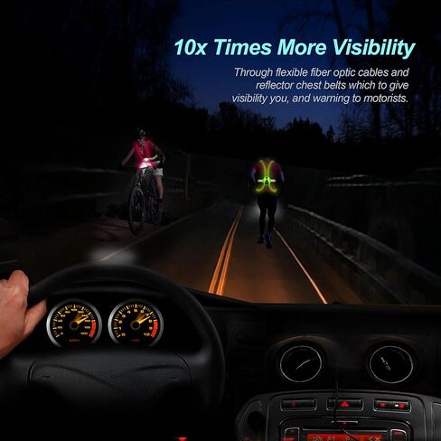 Light Up Running Vest - Reflective LED Vest for Runners with Multiple Colors, Windproof and Rainproof in Kuwait