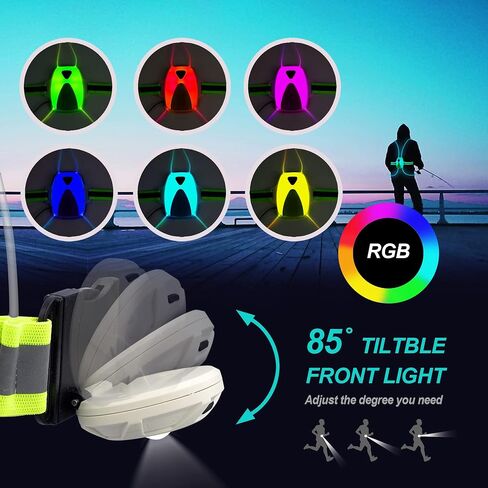 Light Up Running Vest - Reflective LED Vest for Runners with Multiple Colors, Windproof and Rainproof in Kuwait