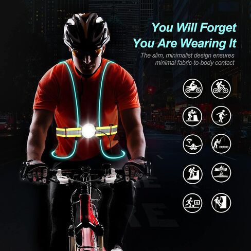 Light Up Running Vest - Reflective LED Vest for Runners with Multiple Colors, Windproof and Rainproof in Kuwait
