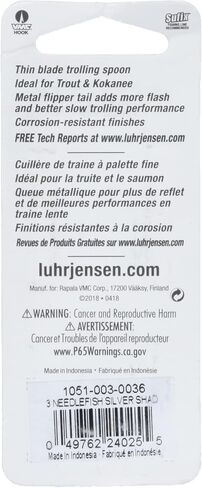 Luhr Jensen 3 Needlefish Silver Shad/Nickel Back, One Size, 1051-003-0036 in Saudi Arabia
