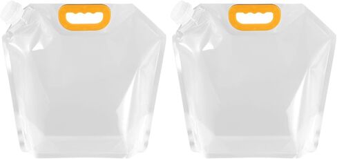 PATIKIL 1.3 Gallon Collapsible Water Container Bag, 2 Pack Plastic Storage Jug Folding Water Bag for Camping, Hiking, Emergency Water Storage, Clear in Kuwait