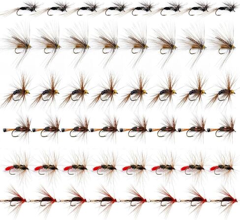 Fly Fishing Flies Kit,48/96/150pcs Dry Flies Wet Flies Streamers Nymphs for Fly Fishing, Trout Flies Fly Lures, Fly Fishing Assortment Kit for Bass Trout Steelhead Salmon, Fishing Gifts for Men in Saudi Arabia