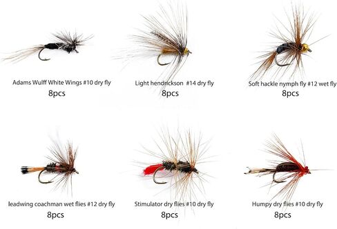 Fly Fishing Flies Kit,48/96/150pcs Dry Flies Wet Flies Streamers Nymphs for Fly Fishing, Trout Flies Fly Lures, Fly Fishing Assortment Kit for Bass Trout Steelhead Salmon, Fishing Gifts for Men in Saudi Arabia