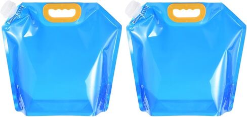 PATIKIL 1.3 Gallon Collapsible Water Container Bag, 2 Pack Plastic Storage Jug Folding Water Bag for Camping, Hiking, Emergency Water Storage, Clear in Kuwait