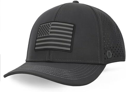 Dumont Supply - قبعة العلم الأمريكي، منقار منحني، قبعة Snapback للأداء، قبعة بيسبول مقاومة للماء، للرجال والنساء in Kuwait