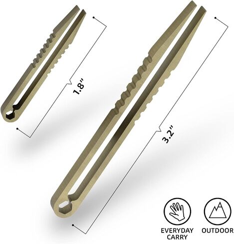 Titanium Alloy Tweezers 2pcs Portable Mini Tweezers Titanium EDC Tweezers Survival Tweezers Camping Outdoor Gadget Travel Mini Tool (Yellow) in Saudi Arabia