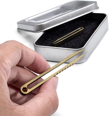 Titanium Alloy Tweezers 2pcs Portable Mini Tweezers Titanium EDC Tweezers Survival Tweezers Camping Outdoor Gadget Travel Mini Tool (Yellow) in Saudi Arabia