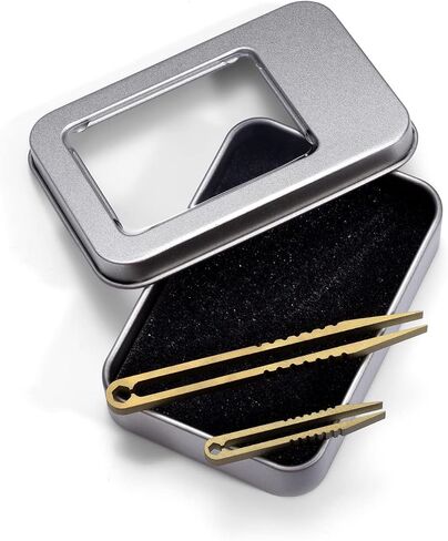 Titanium Alloy Tweezers 2pcs Portable Mini Tweezers Titanium EDC Tweezers Survival Tweezers Camping Outdoor Gadget Travel Mini Tool (Yellow) in Saudi Arabia