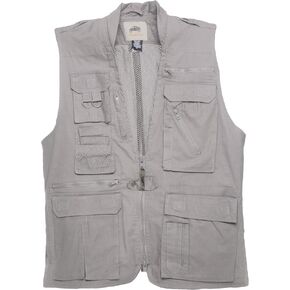 Humvee Safari Photography Vest For Men, Women, Unisex - Vest for Hunting, Fishing, Camping, Travel, Hiking, Outdoor - 100% Cotton, Khaki, Large, Christmas Gift