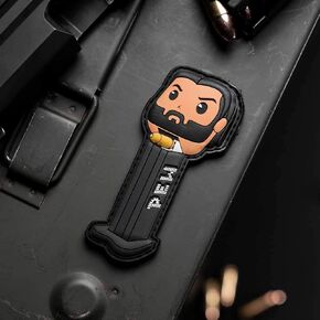 John Wick PEW Dispenser PVC Rubber Morale Patch – Hook Backed with Loop Attachment Piece That Can Be Sewn On