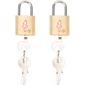 8 Pack Solid Brass TSA Lock+Key Padlock, TSA Approved +TSA Accepted Lock for Luggage, Suitcase, Carry On, Backpack, Laptop Bag. 8 Pack Gold