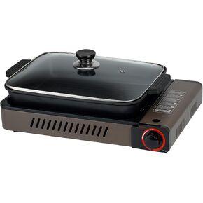 ONLYFIRE Butane Stove with Grill Pan, Portable Stove with Small Griddle & Lid, Camping Stove Instant Ignition, Camp Stove for Outdoor Cooking, Patio Backyard, Camping, RV and Emergency Use, GS349