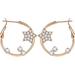 LUCA SMITH Hoop Earrings Inspired by Peter Pan's Famous Fairy Tinkerbell 30mm Hypoallergenic 14K Real Gold Plated Big Hoop Earrings