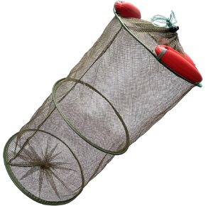 Floatable Fishing Net Fish Basket Collapsible Portable Fish Cage Fishing Keep Net for Crayfish, Crab, Fishes, Fishing Accessories Tool