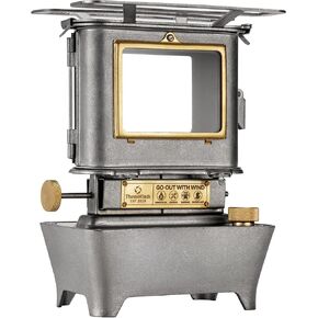 Camping Oil Lantern, Portable Stove for Outdoor Lighting Cooking Warming, Stainless Steel Oven, Retro Silver