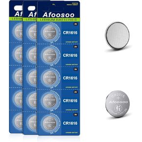 CR1616 3V Lithium Coin Battery – 5 Pack CR 1616 Batteries for Honda Accord Pilot CRV Acura Toyota Prius Lexus GX Car Vehicle Remote Key Fob Keyless Casio Watch Bike Helmet Light Battery Replacement