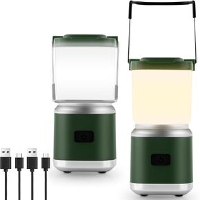 LED Camping Lantern, Camping Lantern Lights Rechargeable, Camping Essentials Emergency Lights for Power Outages, 4 Modes, Waterproof Portable Camping Tent Lamp for Home or Hurricane Hiking, 2pcs