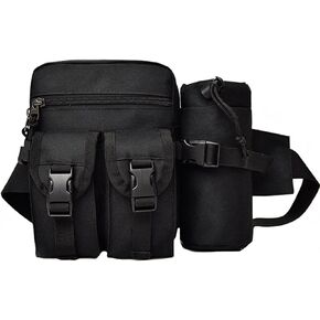 Hiking Waist Fanny Pack With Water Bottle Holder Running Waist Hip Belt Bag Motorcycle Bike Pouch Shoulder Bag
