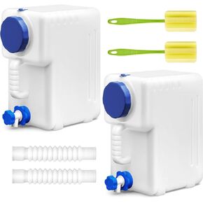 قطعتان من حاوية المياه المحمولة مع حاويات تخزين المياه للتخييم وإبريق تخزين مياه الشرب للنزهات الخارجية والمشي لمسافات طويلة والسفر والقيادة والمنزل وخزان الطوارئ سعة 4 جالون/15 لتر in Kuwait