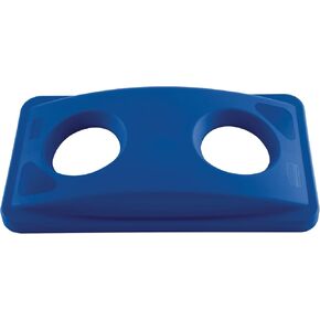 Rubbermaid Commercial Products Blue Recycle Trash Can Paper Recycling Lid, For Use with Slim Jim Recycling Bins