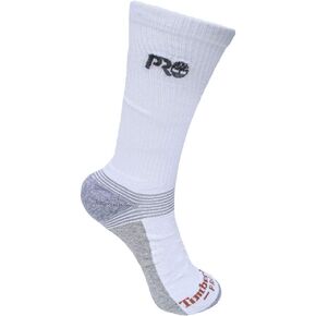 Timberland PRO Men's 2-Pack Ribbed Logo Crew Socks, Black, Large