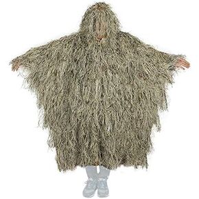 VIGAN 3D Bow Hunting Grass Ghillie Poncho Sniper Desert Camouflage Cloak for Training