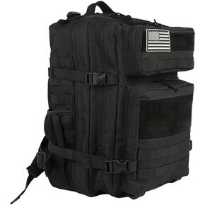 Military Tactical Backpack for Men and Women Large Army 3 Day Pack Molle Bag Backpacks bag 45L with MOLLE System for Travel,Work,Camping,Hunting,Hiking,Sports(Black)