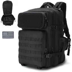 Tactical Backpack - Military Molle Bag 3 Days Pack for men and Women Large Assault Rucksack 45L (Khaki)