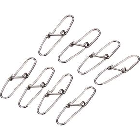 Fishing Duo-Lock Snap Hooked Snap,100PCS Stainless Steel Fishing Ball Bearing Swivels with Duo Lock Snaps High Strength Clip Fishing Connector Swivels Lock Snaps