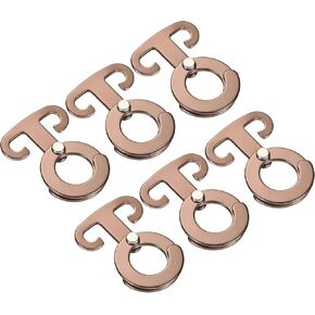 6 Pack Camping T Shape Ring Hooks - Aluminum Alloy Tent Cord Hook Hanger Rope Tensioners, Apply to Camping Hiking Awning (Brown)