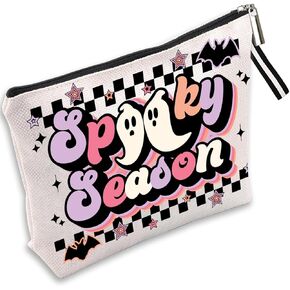 TTBDKKDM Nightmare Before Christmas Makeup Bag Halloween Theme Jack and Sally Cosmetic Bag for Women Portable Makeup Pouch Waterproof Travel Toiletry Storage Bag with Zipper