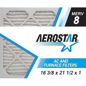 Aerostar 21 1/2x23 5/16x1 MERV 8 Pleated Air Filter, AC Furnace Air Filter, 6 Pack (Actual Size: 21 1/2" x 23 5/16" x 3/4")