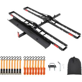 Dirt Bike Carrier for 2,Motorcycle Carrier Hitch Mount with Ramp,Heavy Duty Bike Rack for 2 Ebikes,Receiver Hitch Ebike Carrier with Ratchet Straps,Stabilizers 600 Lbs