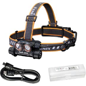 Fenix HM75R 1600 Lumen USB-C Rechargeable Headlamp, Battery Extender Pack included for Extra Long Runtime, White and Red Beams, for Site Operation, Search and Rescue, Caving, Hiking