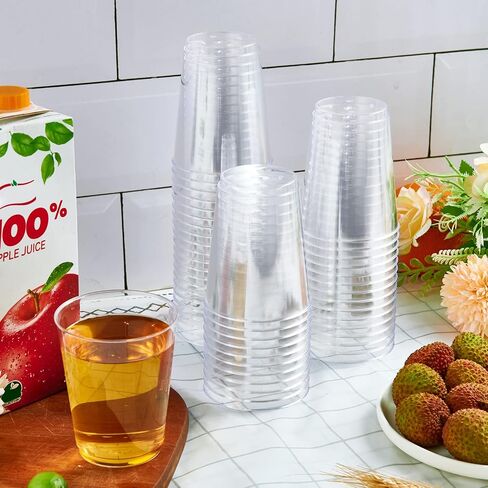 300 عبوة من أكواب بلاستيكية شفافة سعة 266 مل، أكواب شرب بلاستيكية شفافة للاستعمال مرة واحدة، أكواب بلاستيكية للحفلات، أكواب للحيوانات الأليفة لحفلات الزفاف، المنزل، مناسبة العشاء in Kuwait