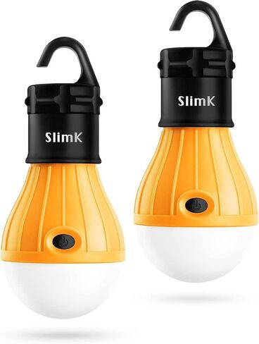 2 حزمة من مصابيح خيمة LED المحمولة للتخييم والمشي لمسافات طويلة، معدات تخييم تعمل بالبطارية للاستخدام الخارجي والداخلي (أصفر + أصفر) in Saudi Arabia