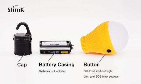 2 حزمة من مصابيح خيمة LED المحمولة للتخييم والمشي لمسافات طويلة، معدات تخييم تعمل بالبطارية للاستخدام الخارجي والداخلي (أصفر + أصفر) in Saudi Arabia