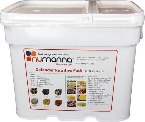 NuManna 204 Meals, Emergency Survival Food Storage Kit, Separate Rations, In A Bucket, 25+ Year Shelf Life, GMO-Free in Saudi Arabia