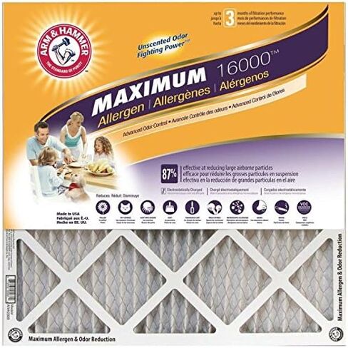 Arm & Hammer Max Allergen & Odor Reduction 16x24x1 Air and Furnace Filter, MERV 11, 4-Pack in Saudi Arabia