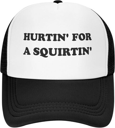 Hurtin for A Squirting Hat قبعات سائقي الشاحنات المضحكة قبعة الصيد الكلاسيكية القابلة للتعديل للرجال والنساء باللون الأسود in Kuwait