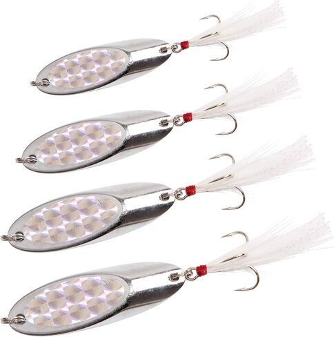 Casting Fishing Spoons Lures Saltwater Jigging Spoons Fishing Tackle Bait with Treble Hooks Hard Metal Spoon Lures for Salmon Bass in Saudi Arabia