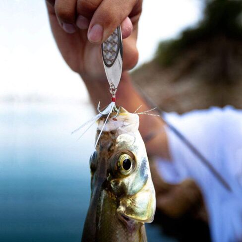 Casting Fishing Spoons Lures Saltwater Jigging Spoons Fishing Tackle Bait with Treble Hooks Hard Metal Spoon Lures for Salmon Bass in Saudi Arabia
