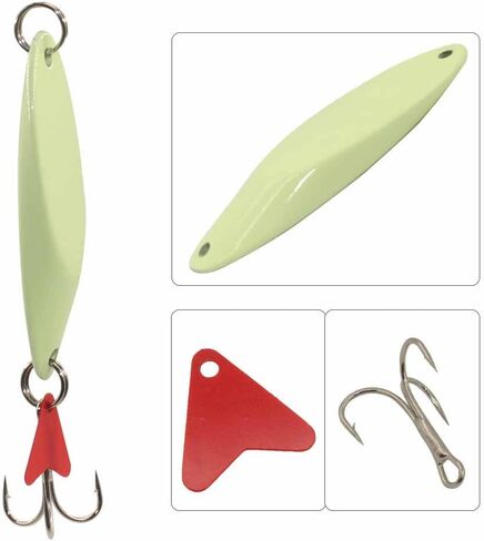 Casting Fishing Spoons Lures Saltwater Jigging Spoons Fishing Tackle Bait with Treble Hooks Hard Metal Spoon Lures for Salmon Bass in Saudi Arabia