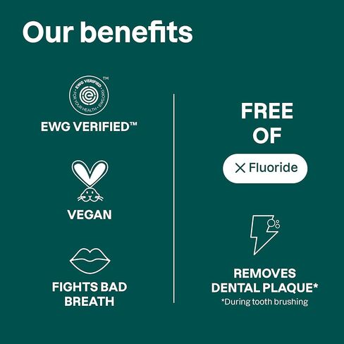 ATTITUDE Fluoride-Free Toothpaste, Plant- and Mineral-Based Ingredients, Vegan, Cruelty-Free and Sugar-Free, Whitening, Peppermint, 4.2 Oz (16741) in Saudi Arabia