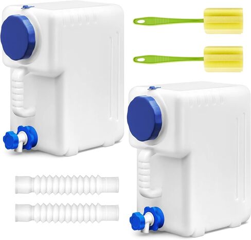 قطعتان من حاوية المياه المحمولة مع حاويات تخزين المياه للتخييم وإبريق تخزين مياه الشرب للنزهات الخارجية والمشي لمسافات طويلة والسفر والقيادة والمنزل وخزان الطوارئ سعة 4 جالون/15 لتر in Kuwait