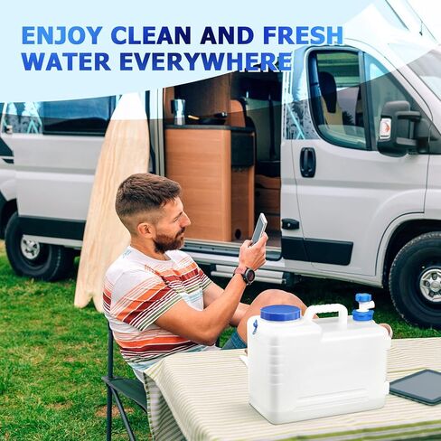 قطعتان من حاوية المياه المحمولة مع حاويات تخزين المياه للتخييم وإبريق تخزين مياه الشرب للنزهات الخارجية والمشي لمسافات طويلة والسفر والقيادة والمنزل وخزان الطوارئ سعة 4 جالون/15 لتر in Kuwait
