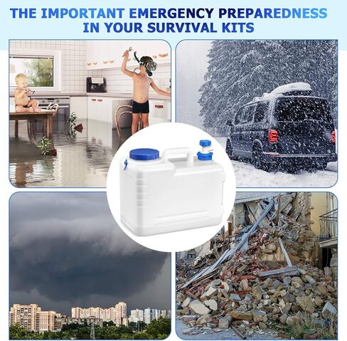 قطعتان من حاوية المياه المحمولة مع حاويات تخزين المياه للتخييم وإبريق تخزين مياه الشرب للنزهات الخارجية والمشي لمسافات طويلة والسفر والقيادة والمنزل وخزان الطوارئ سعة 4 جالون/15 لتر in Kuwait